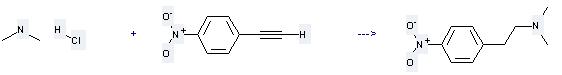 Le benzène, 1-ethynyl-4-nitro- peut être employé pour préparer diméthylique (4-nitro-phenethyl) - amine par la chauffage