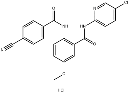 N (5-Chloro-2-pyridinyl) - 2 [(4-cyanobenzoyl) aminé] - structure du chlorhydrate 5-methoxybenzamide