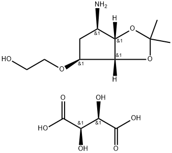 ((3aR, 4S, 6R, 6aS) - 6-amino-2,2-dimethyltetrahydro-3aH-cyclopenta [d] [1,3] dioxol-4-yloxy) structure acide de L-tataric de l'éthanol 2