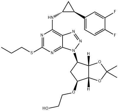 triazolo 2 [[(3aS, 4R, 6S, 6aR) - 4 [7 [[(1R, 2S) - 2 cyclopropyl (3,4-Difluorophenyl)]] - 5 (propylthio) - 3H- [1,2,3] aminé [4,5-d] pyrimidin-3-yl] - structure oxy d'éthanol de 2,2-dimethyl-tetrahydro-3aH-cyclopenta [d] [1,3] dioxol-6-yl]]