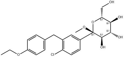 (2S, 3R, 4S, 5S, 6R) - 2 (phényle 4-chloro-3- (4-ethoxybenzyl)) - (hydroxyméthyliques) structure 6 - 2-Methoxytetrahydro-2H-pyran-3,4,5-triol