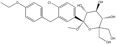 (2S, 3R, 4S, 5S) - 2 (phényle 4-chloro-3- (4-ethoxybenzyl)) - - 2-methoxytetrahydro-2H-pyran-3,4,5-triol structure 6,6-bis (hydroxyméthylique)
