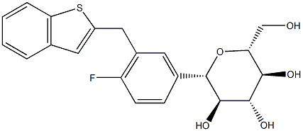 (1S) - 1,5-Anhydro-1-C- [3 [(1-benzothiophen-2-yl) méthyle] - 4-fluorophenyl] - structure de D-glucitol