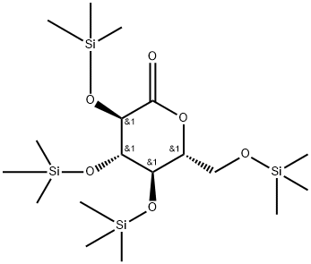 (3R, 4S, 5R, 6R) - 3,4,5-tris (triMethylsilyloxy) - structure de 6 ((triMethylsilyloxy) Méthyle) tetrahydro-2H-pyran-2-one